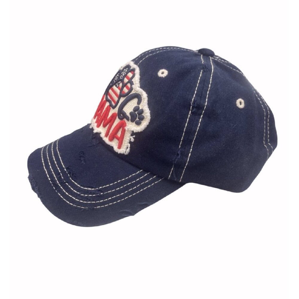 Dog Mama Distressed Blue Cap Hat NEW Fast Ship - Picture 2 of 4